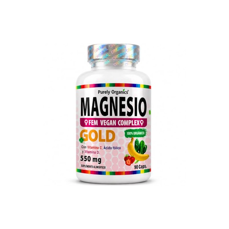 Magnesio Complex Fem Citrato Ácido Fólico Vitamina Bienestar Diario Purely