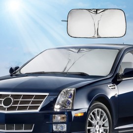 FREESOO Sonnenschutz Auto Frontscheibe, Windschutzscheibe Blockiert UV-Strahlen Sonnenblende Abdeckungen Schutz Faltbarer 145×80cm