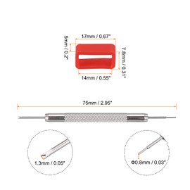 sourcing map Watch Strap Loop Rubber Watch Holder Attachment Ring Holder with Spring Bar Tool for Watch Strap Repair Red, 22 mm