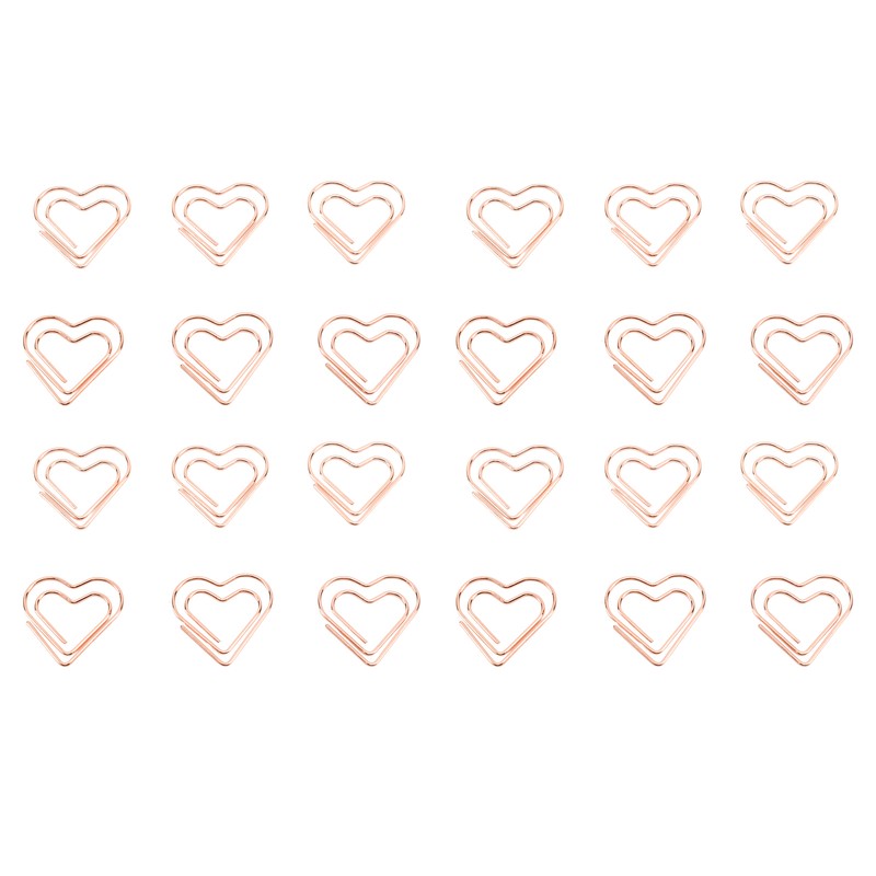100pcs Heart Shape Paper Clips Cute Metal Paper Clips Portable