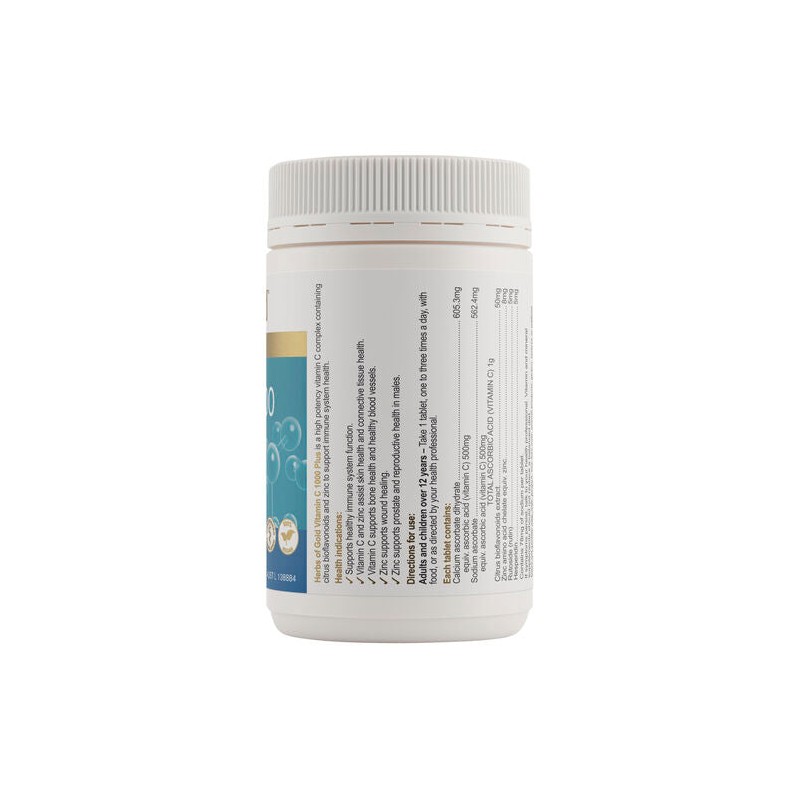 Herbs Of Gold Vitamin C 1000 Plus 120 Tablets
