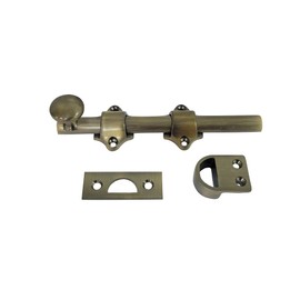 QCAA Solid Brass Dutch Door Bolt, 6", Antique Brass, 1 Pack, Made in Taiwan