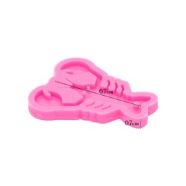 Shiny Glossy Cute Lobster Shape Keychain Silicone Mold with Hole Candy Crystal Mold Necklace Epoxy Jewellery Silicone Mold Resin Crafting Molds for Backpack Pendant