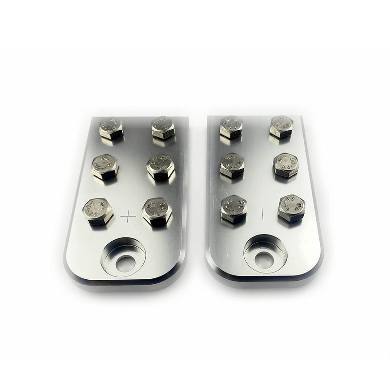 Pair of 6-point flat lug battery terminals for 3/8 studs