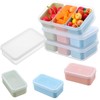 mekueeex 4 Set Snack Containers with 3 Removable Compartments Reusable