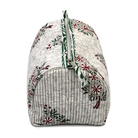 INDIAN CRAFT CASTLE ICC Toiletry Bag Water-resistant Makeup Cosmetic Bag, Full Sized Container, Portable Makeup Organizer, Cosmetic Holder Bag Travel Organizer for Women and Men, White And Green, M,