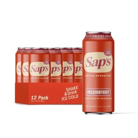 Sap’s Rapid Rehydration Sports Drink - 12 Cans, Passionfruit with Electrolytes and Adaptogens for Workouts, Wellness - ZERO Artificial Colors, Flavors, or Sugars