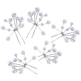 RoseRolan Pearl Hair Pin, Wedding, Party, Formal, 5 Pieces