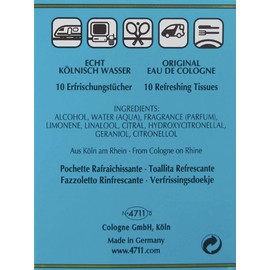 PACK OF 4* 40 Tissues 4711 ORIGINAL Eau De Cologne Refreshing Tissues NEW IN BOX