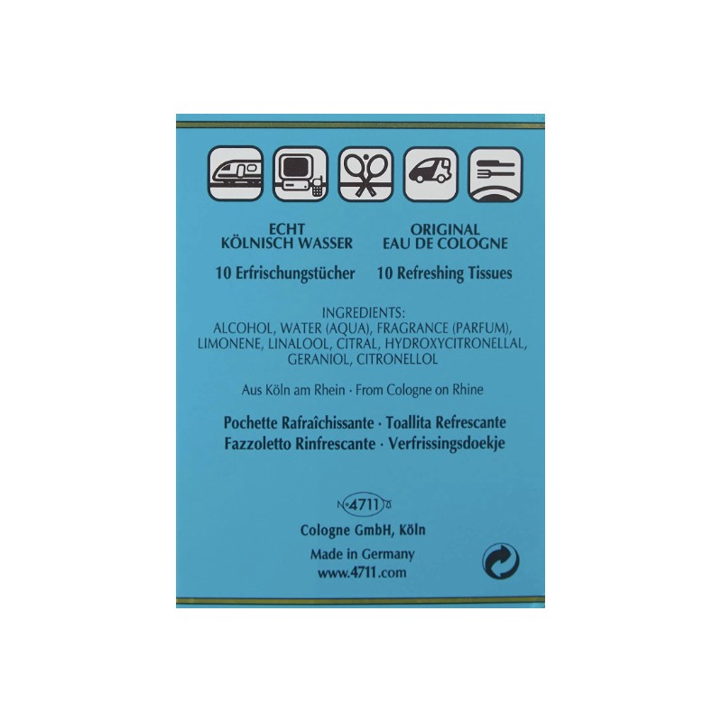 PACK OF 4* 40 Tissues 4711 ORIGINAL Eau De Cologne