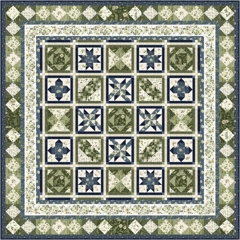 Wilmington Prints Green Fields Forest Tonal Leaves