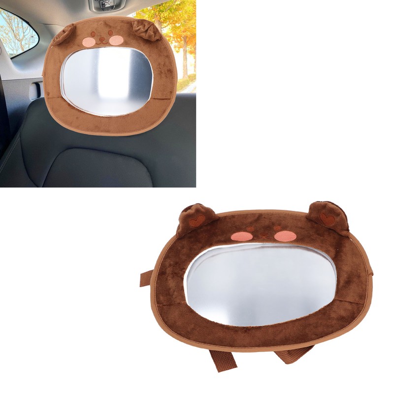 Baby Car Mirror Cute Cartoon Super Soft Fabric Acrylic Car