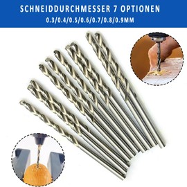 SUPERTOOL HSS High-Speed Steel Drill Bits 0.8mm Straight Shank Twist Metric Drill for Wood Plastic Aluminum (10Pcs)