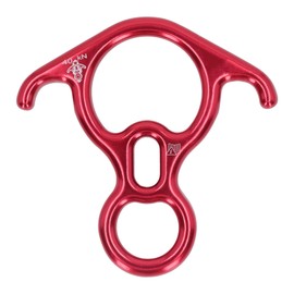 Descender Gear Aluminium Alloy 40KN Pulling Force Ox Horn Shaped Rock Climbing Rigging Plate for Safety Equipment Red