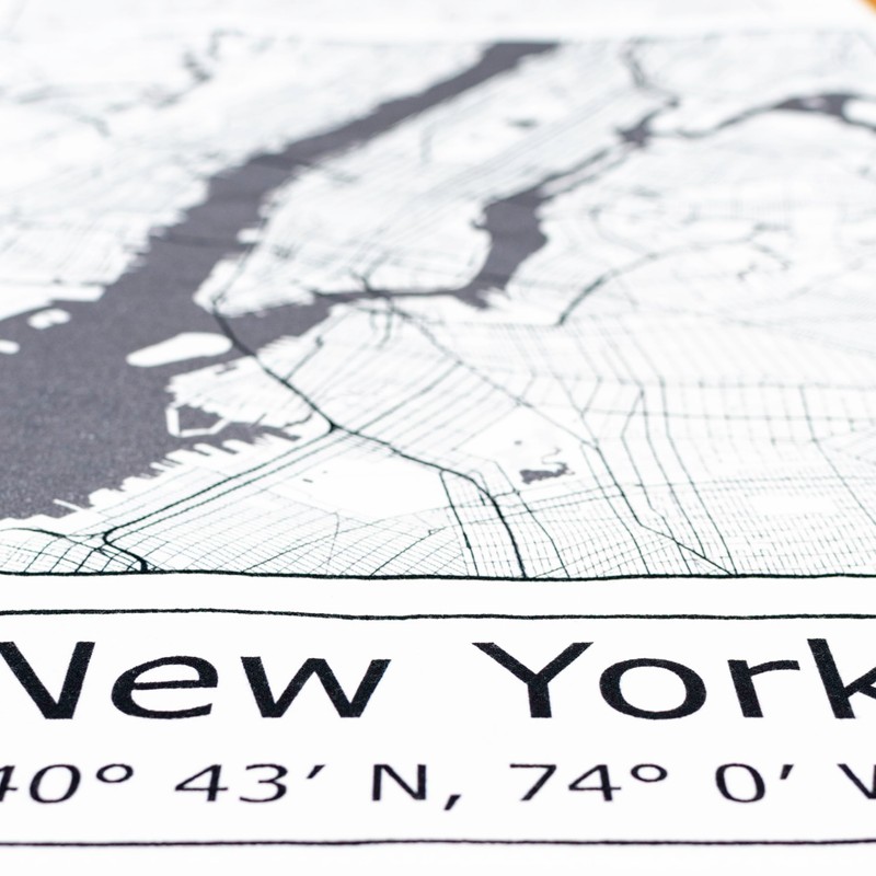 Moin Socks New York: Tea Towel/Drying Towel/Kitchen Towel with Map