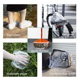 KEAIDUO Disposable Shower Caps 100 Pieces Waterproof Plastic Elastic Shower Caps for Women Spa Home Hotel and Hair Salon Portable