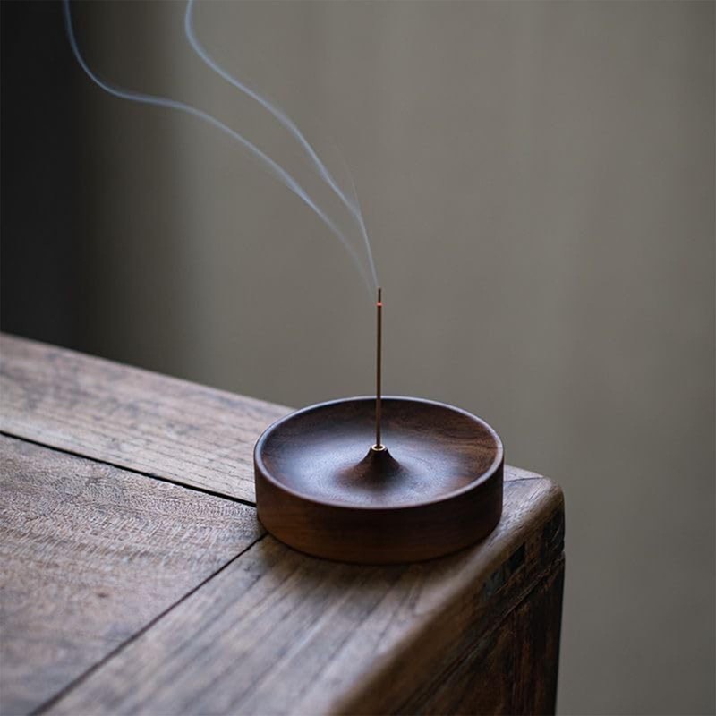 Cozioz Black Walnut Incense Holder – Solid Wood Burner with
