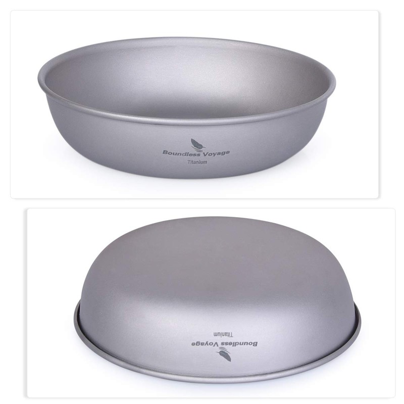 Boundless Voyage Ultralight Titanium Pan Dish Plate with Carry Mesh