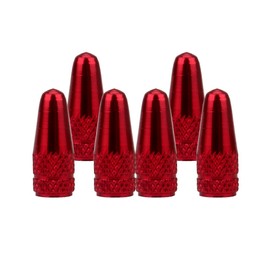 SENZEAL 6Pcs Bicycle Presta Valve Dust Caps Aluminum Alloy French Style Cycling Tyre Valve Stem Caps for MTB Bicycle Road Bike Wheels Red