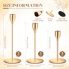 FillTouch 30 Pcs Gold Candlestick Holders with Flameless Taper Candles