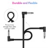 Guitar Pedal Cable Set, 6-Pack, Right Angle Connectors, Noise-Free Effect