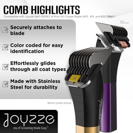 JOYZZE A/D Series 8-Piece Metal Comb Set for Raptor/Falcon - Professional Dog Grooming Blades for Tangle-Free,Ideal for Trimming and All Hair Types - Compatible with A Series Clippers