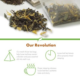 Revolution Tea - Mesh Infuser Full Leaf Tea - Honeybush Caramel Herbal Tea - 20 Bags