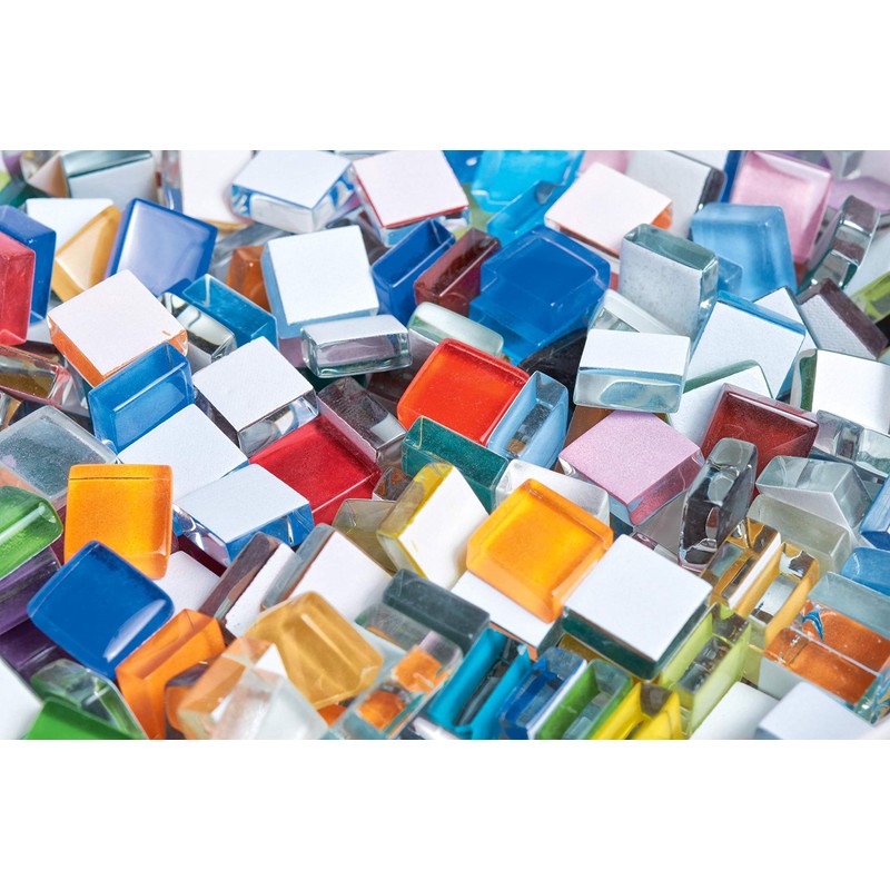 Rayher 14794999 Soft Glass Mosaic Mix 1 x 1 cm,