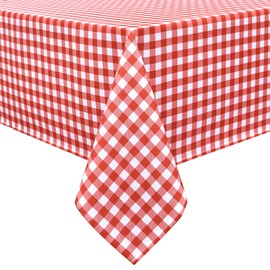 Essifunia Waterproof Plaid Tablecloth Fabric - Oblong 52x70 Inch Classic Buffalo Tartan Table Cloth for Indoor/Outdoor Use - Washable Tabletop Cover for Dinner, BBQs, and Parties