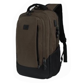 WOLT Travel Laptop Backpack,Airplane Approved Carry on Business Bag with USB charger PortCollege,Travel,Business,Teacher Bags,Black Computer Backpacks,Shoulder Bag - Color: Brown