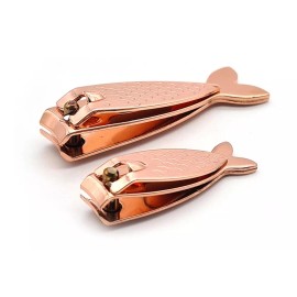 Kikkerland Cortauñas Color Cobre En Forma De Pescado 2 Pzas