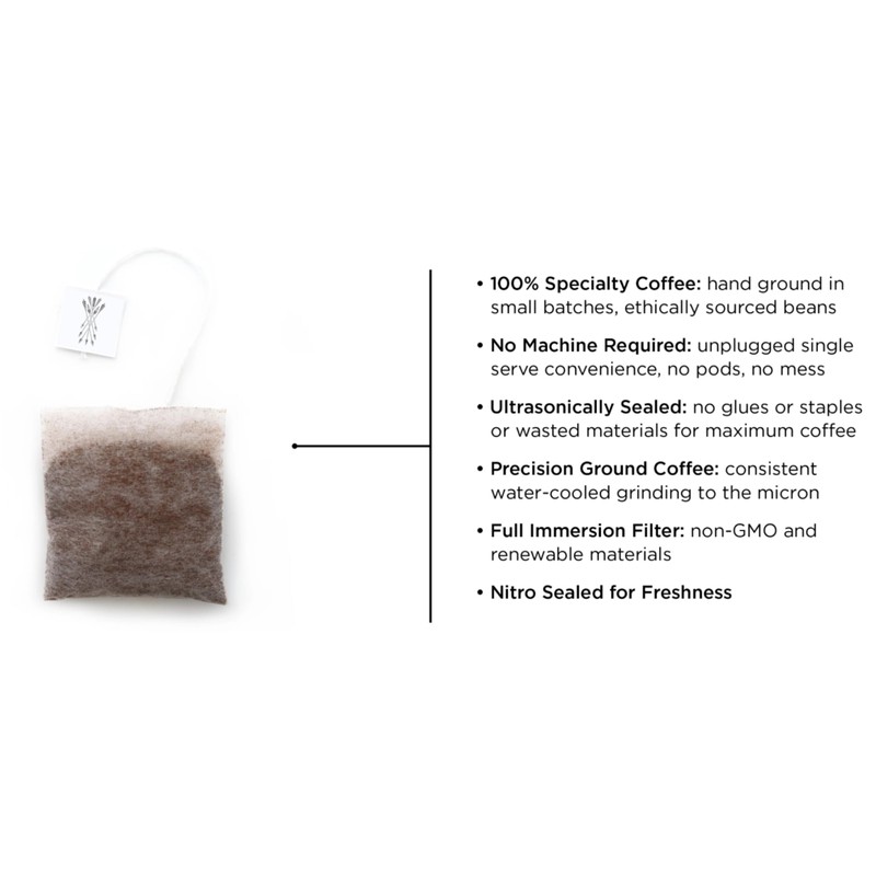 Quivr Steeped Coffee Packs Freshly Ground Nitro Sealed Dark Roast