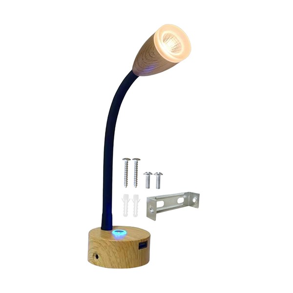shamjina Rvs LED Reading Light Dimmable Flexible Goosneck Light Adjustable