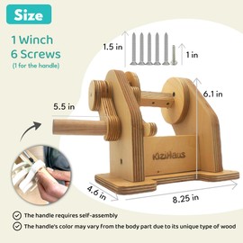 kizihaus Wooden Hand Winch Toy – Bucket Pulley System for Kids – Activity for Imaginative for Indoor Treehouse or Loft Bed Use