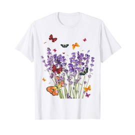 Beautiful Butterflies & Lavender Tee. Vintage & Graphic. T-Shirt