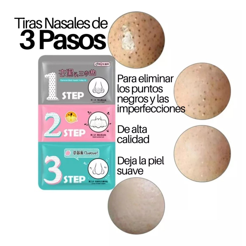 Mafab Bioaqua 3 Pasos Rosa Remueve Puntos Negros Tiras Nasales