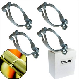 Xmomx 4 Sets 25.4mm Metal Ring Firmly to Frame MTB Bike Cable Guide Brake Cable Shift Cable Derailleur Cable Base Guide Clip Fitting Line Tube Housing Durable