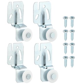 Closet Sliding Door Hardware Wardrobe Door Roller Kit, 4pcs Closet Wheels for Top Hung Bypass Kitchen Doors, 3/4" to 1-3/8 Inch Thick Sliding Doors(Size:4pcs)