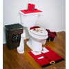 SHATCHI Christmas Santa Toilet Seat Cover and Mat Bathroom Set