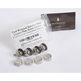 License Plate Screw Covers - Anti Theft Security - Stainless Steel Set of 4