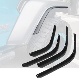 Front & Rear Fender Flares Extensions Set Compatible with Jeep Wrangler JL 2018-2023 Models(Fit Low Clearance Fender Flares)