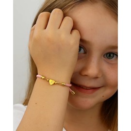 WEDDINEN Initial A Bracelets Dainty Heart Love Letter Bracelets for Teen Girls,Charm Teenage Name Bracelet Kids Tween Girl Women Trendy Jewelry Graduation Birthday Party Gift for Little Girls