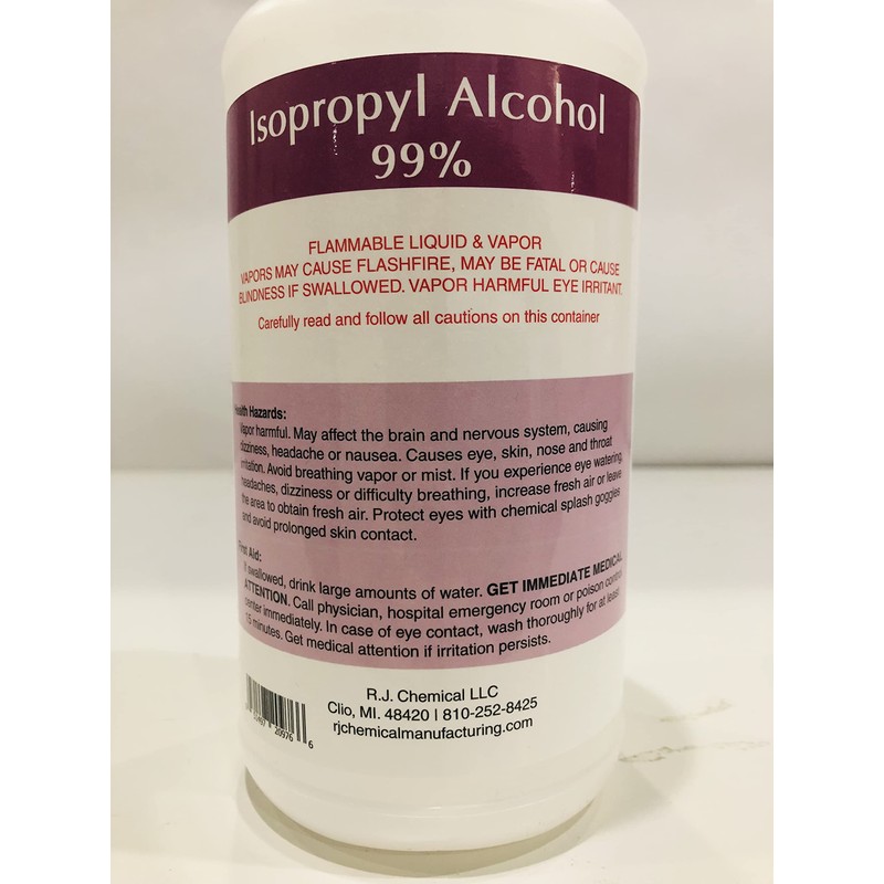 Isopropyl Alcohol 99% Strength - 4 Gallons Packed in 16-32