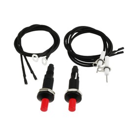 SURIEEN 2 Pieces Piezo Ignition, 1 Out 2 Push Button Piezo Ignition with Ceramic Electrodes, Spark Plug Wire and Earth Wire for Gas Fireplace, Fireplace, Oven, Heater, Kitchen Igniter
