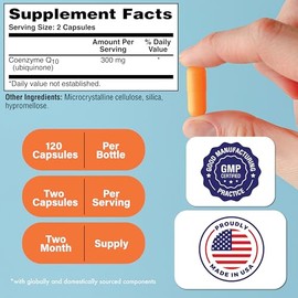 Health Thru Nutrition CoQ-10 300 mg - 120 cápsulas | Coenzima de ubiquinona de alta potencia Q10 | Apoya la energía celular y la protección antioxidante | Sin OMG, sin soja, vegano, sin gluten