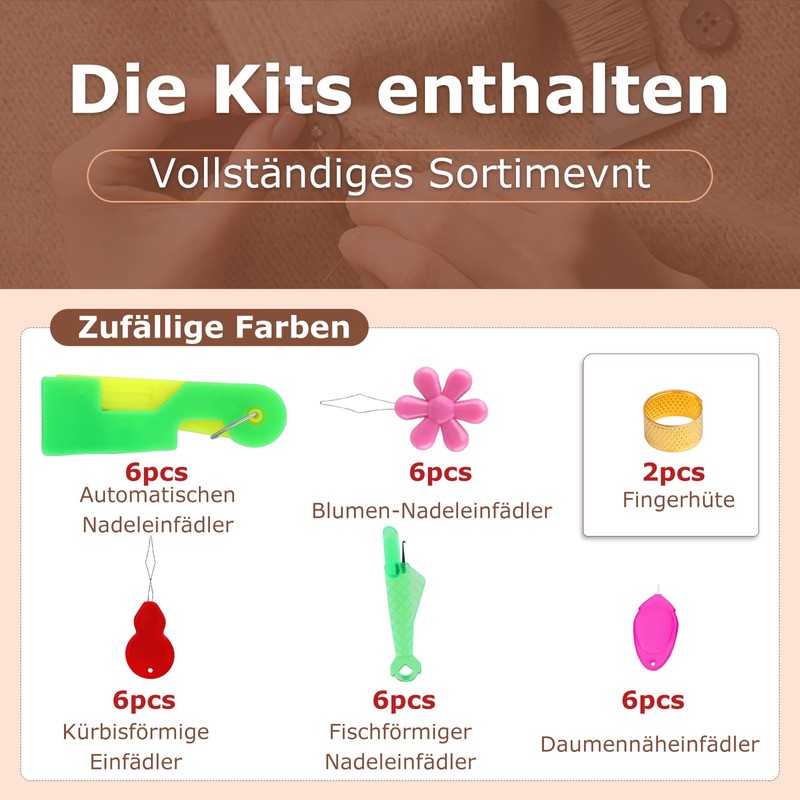 MASPHY Needle Threader for Hand Sewing, 33 Pieces Needle Threader