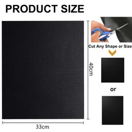 BBQ Grill Mats for Indoor & Outdoor, 4 Pcs Grill Cooking Mat, 100% Non-Stick Reusable Mats for Gas, Charcoal, Oven or Electric Grills 40CM x 33CM (Black)