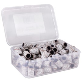 100 Pieces Large Nail Sanding Bands Professional Nail Manicure for Nail Drill Bits for Acrylic Nails (100 Grit, Zebra)