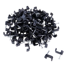 T Tulead Cable Wire Clips Coax Fasteners Pin Cable Stables 10mm Black Nail Wire Holoder Pack of 200