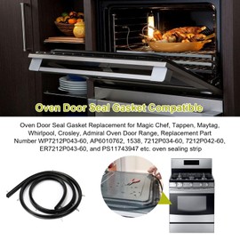 7212P043-60, 7212P034-60, 7212P042-60 Oven Door Seal Gasket Replacement for Magic Chef, Tappen, Maytag, Whirlpool Oven Door Range - Prevents hot air from escaping the oven when baking